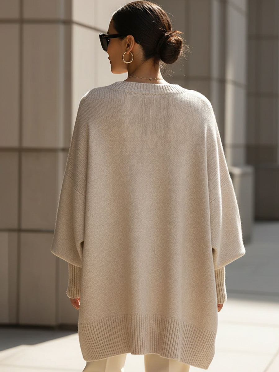 Women's Oversized Asymmetrical Merino Jumper