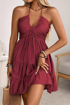 Bella | Off-Shoulder Mini Dress - Pleated Fitted Silhouette & Ruffle