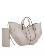 Women's Leather Tote Bag – Sculptural Folded Design