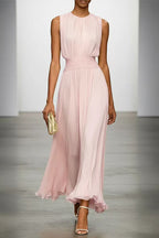 Ella | Fitted Crew Neck Maxi Dress with Back Zipper