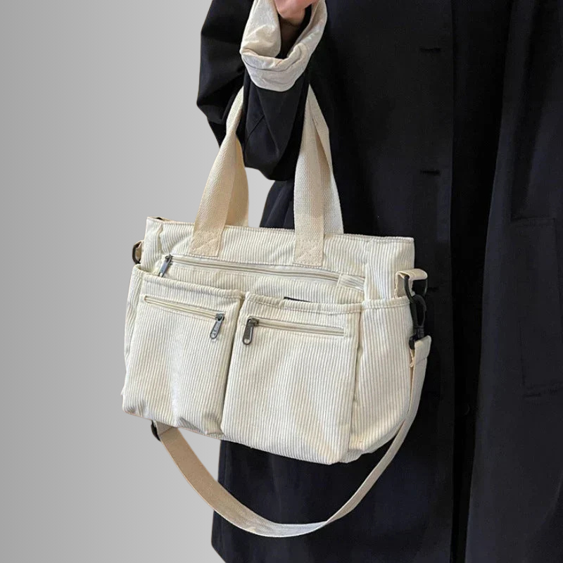 Women's Corduroy Shoulder Tote Bag