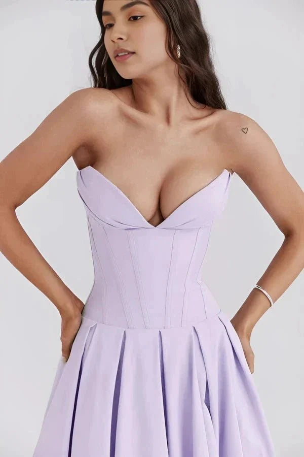 Laarni Off Shoulder Corset Midi Dress