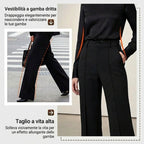 High-waisted women's trousers, flowing and elegant