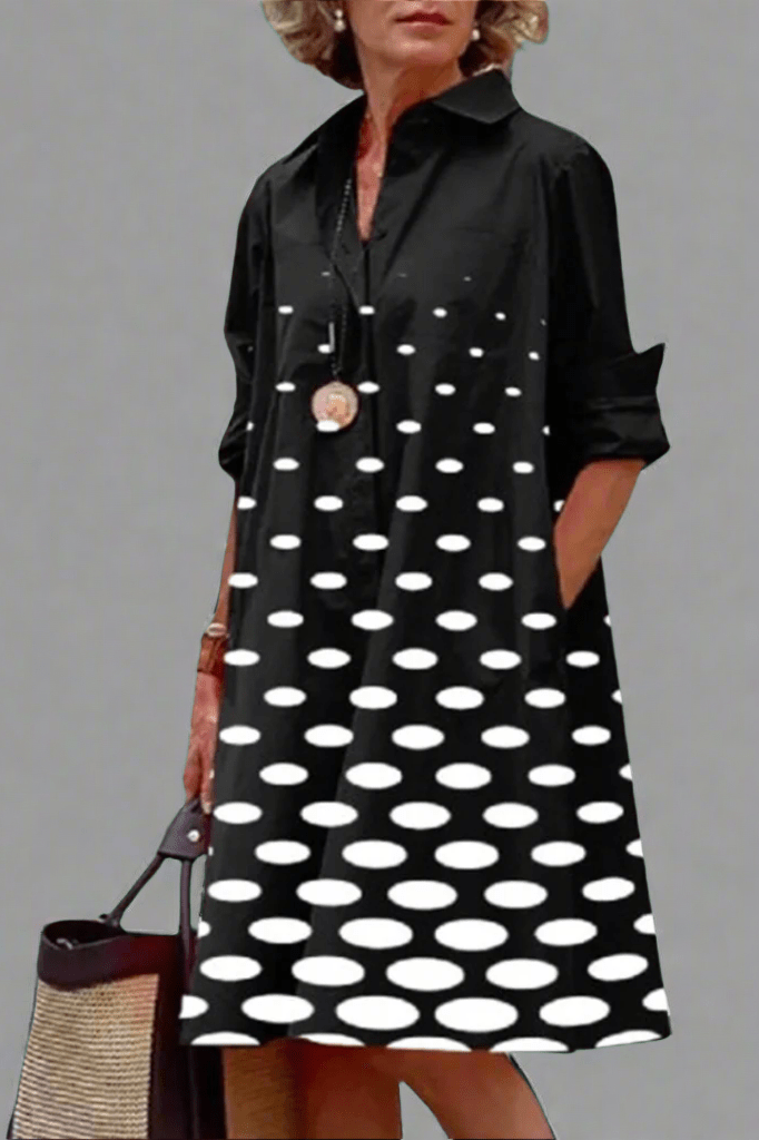 Pearl | Stylish Midi Dress, Snowy Specks