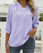 Women's Relaxed Fit Three-Quarter Sleeve Blouse