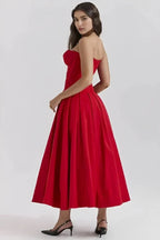 Laarni Off Shoulder Corset Midi Dress