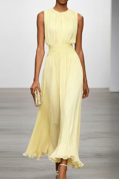 Ella | Fitted Crew Neck Maxi Dress with Back Zipper