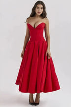 Laarni Off Shoulder Corset Midi Dress