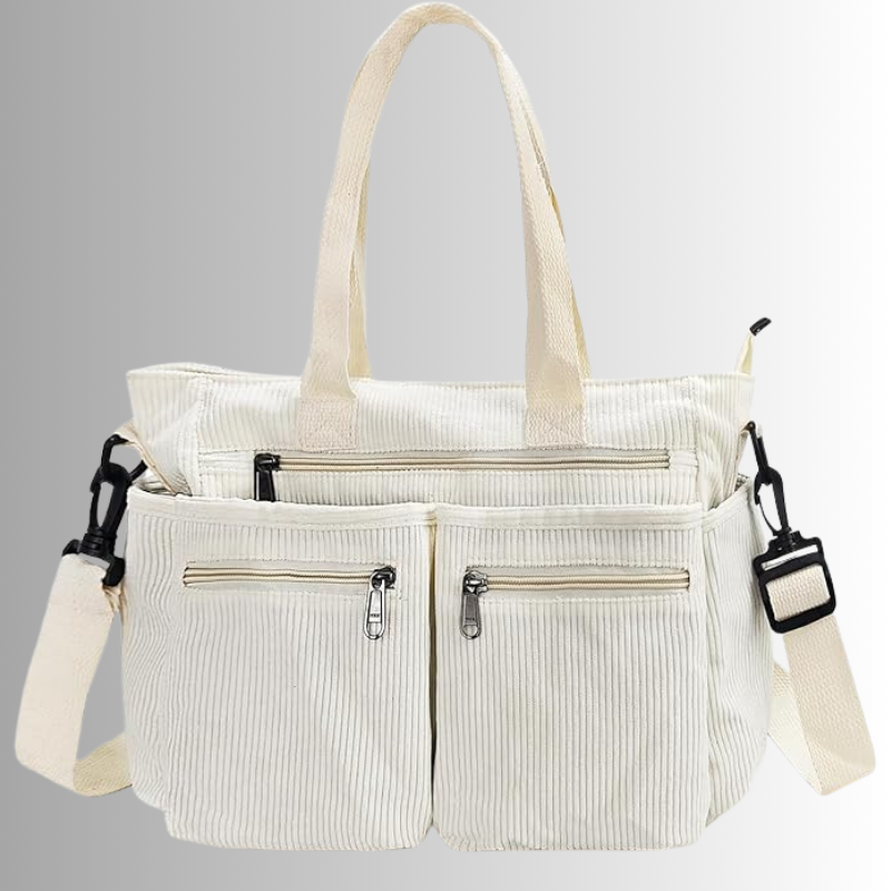 Women's Corduroy Shoulder Tote Bag