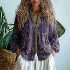 Brianna Vintage Leaf Print Shirt