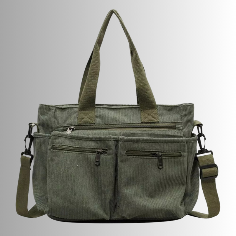 Women's Corduroy Shoulder Tote Bag