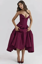 Laarni Off Shoulder Corset Midi Dress