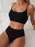 Women's Smocked High Waisted Bikini Set – Textured