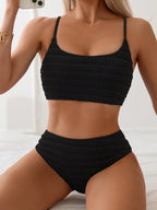 Women's Smocked High Waisted Bikini Set – Textured