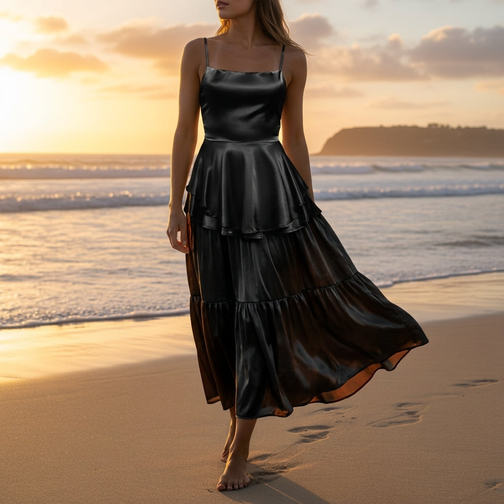 Alessira | Elegant Satin High-Low Dress