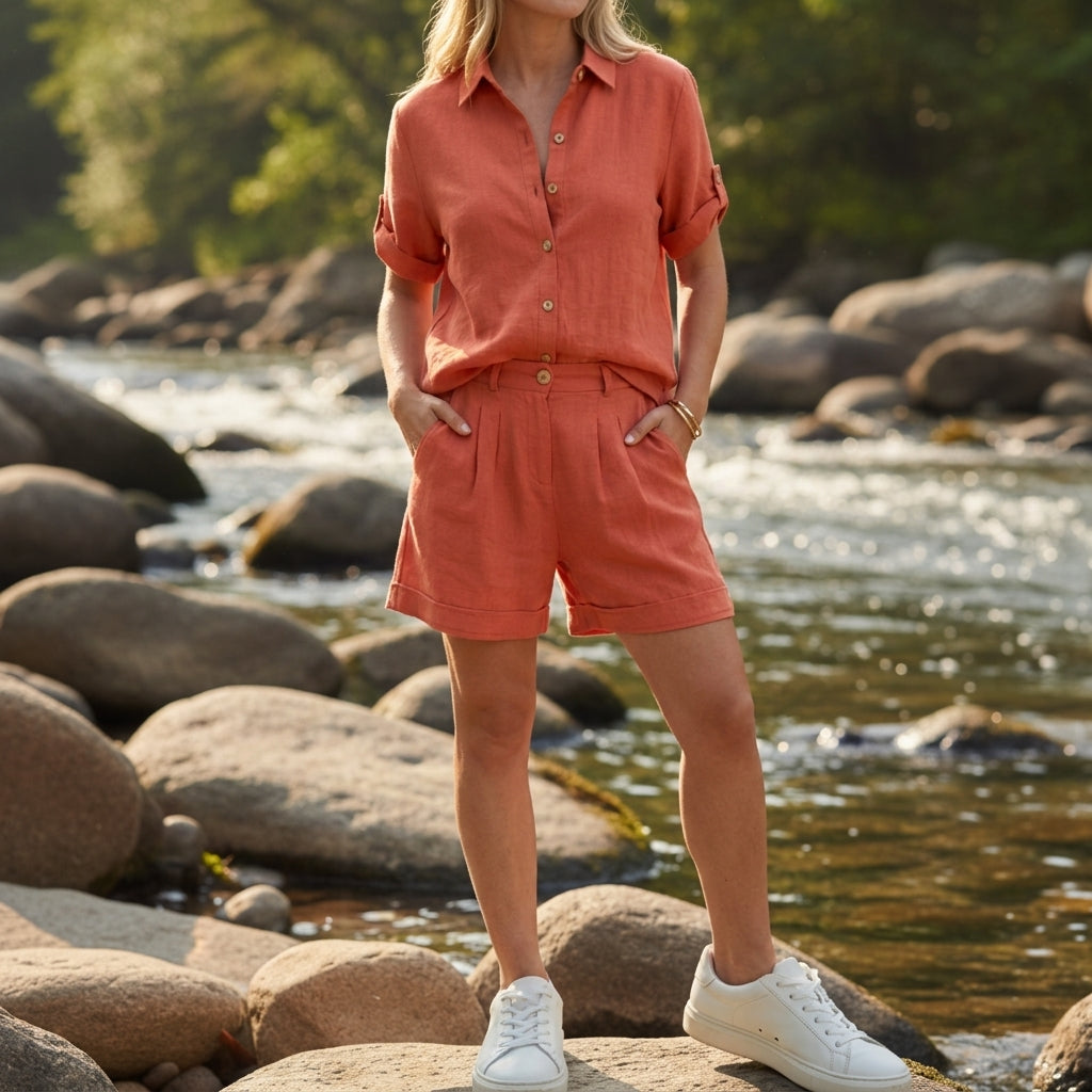 Amelia | Breezy Linen Button-Up Co-Ord Set