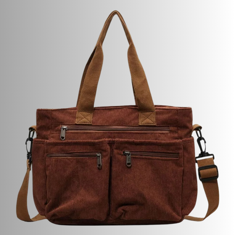 Women's Corduroy Shoulder Tote Bag