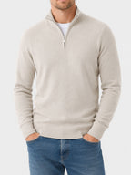 Men's V-Neck Zip Detail Jumper