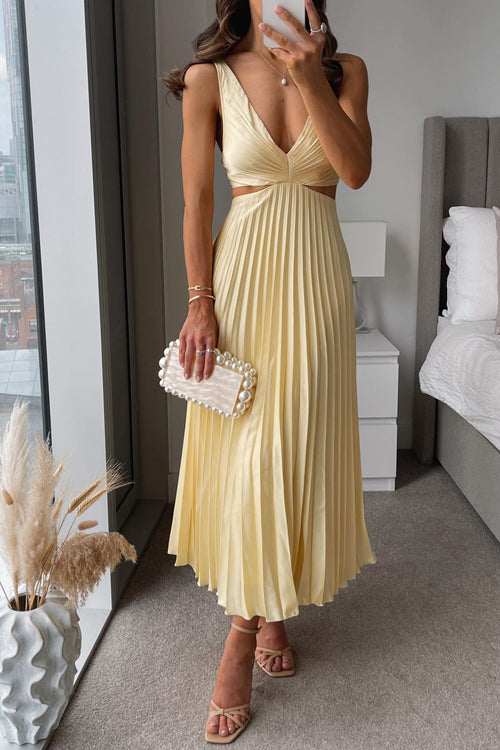 V-Neck Waist Cut-Out Maxi Dress