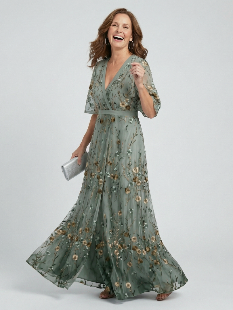 Selora | Elegant Floral Halter Maxi Dress