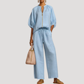 Women's Puff Sleeve Linen Set