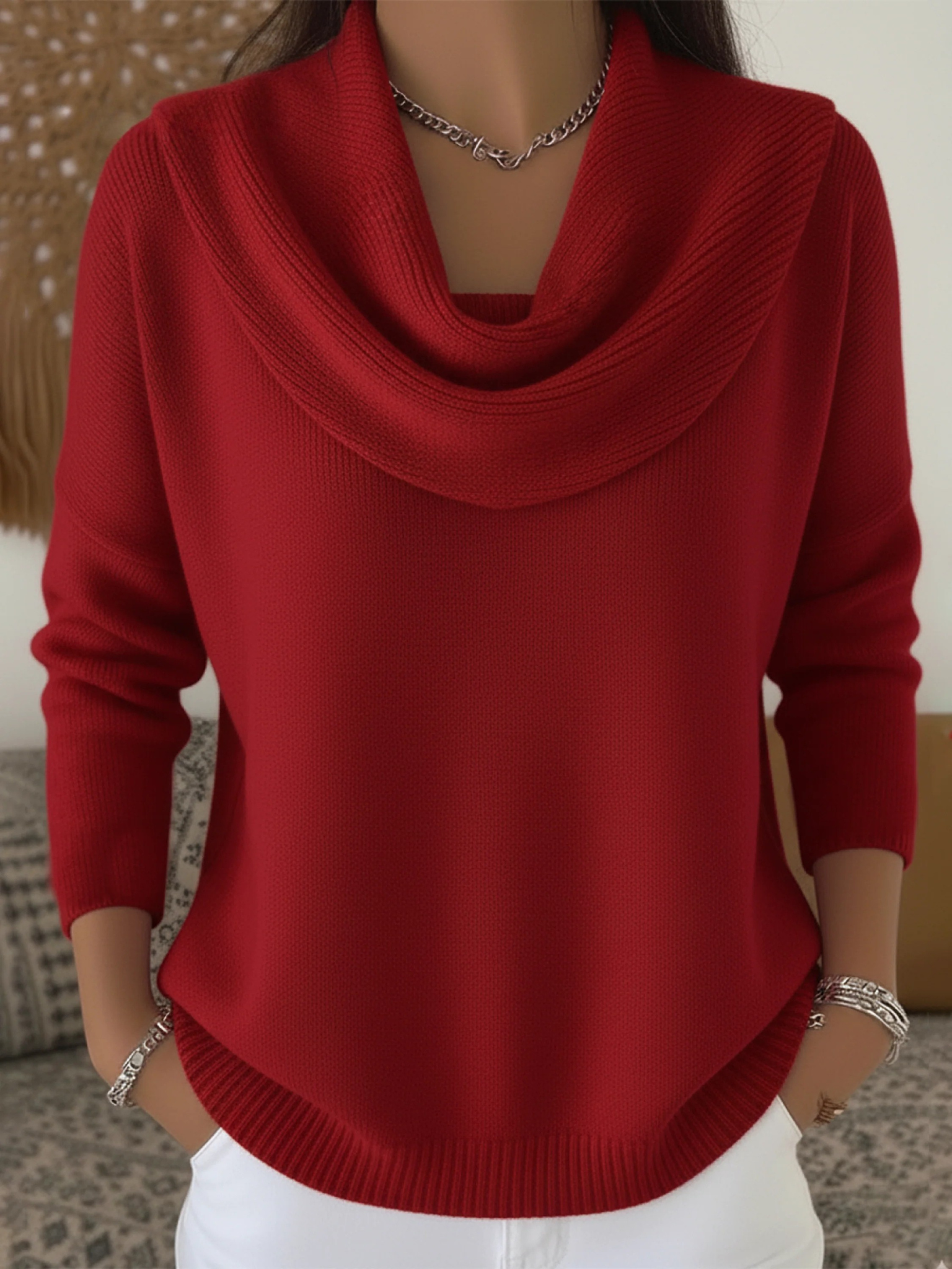 Women's Cowl Neck Merino Wool Jumper