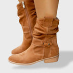 Mia | Round Toe Suede Ankle Boots