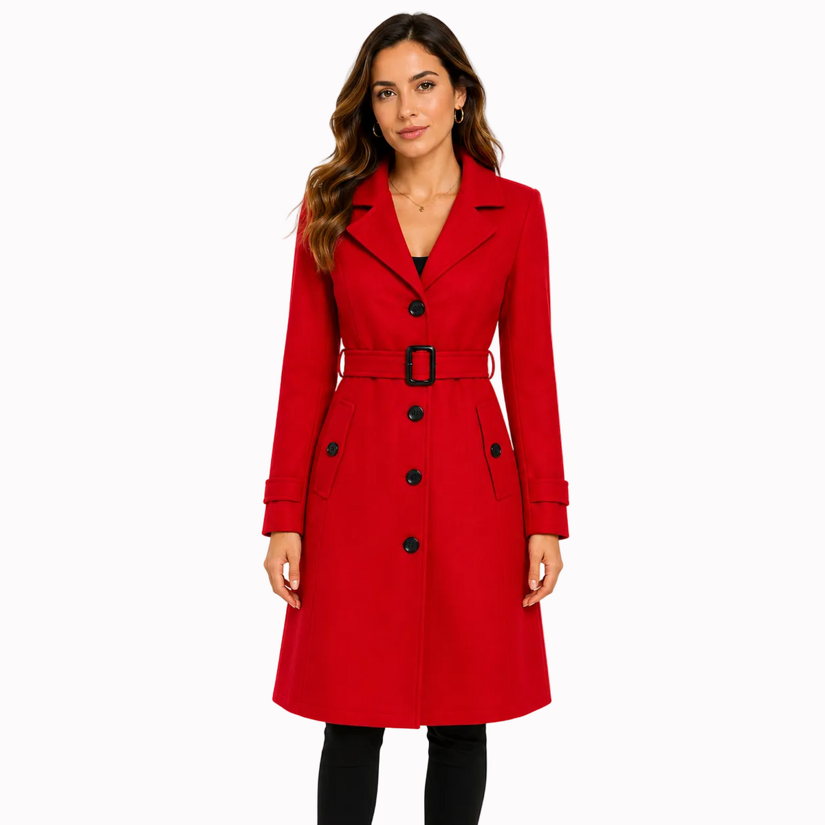Women's Boiled Wool Button Front Coat
