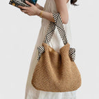 Boho woven shoulder bag tote