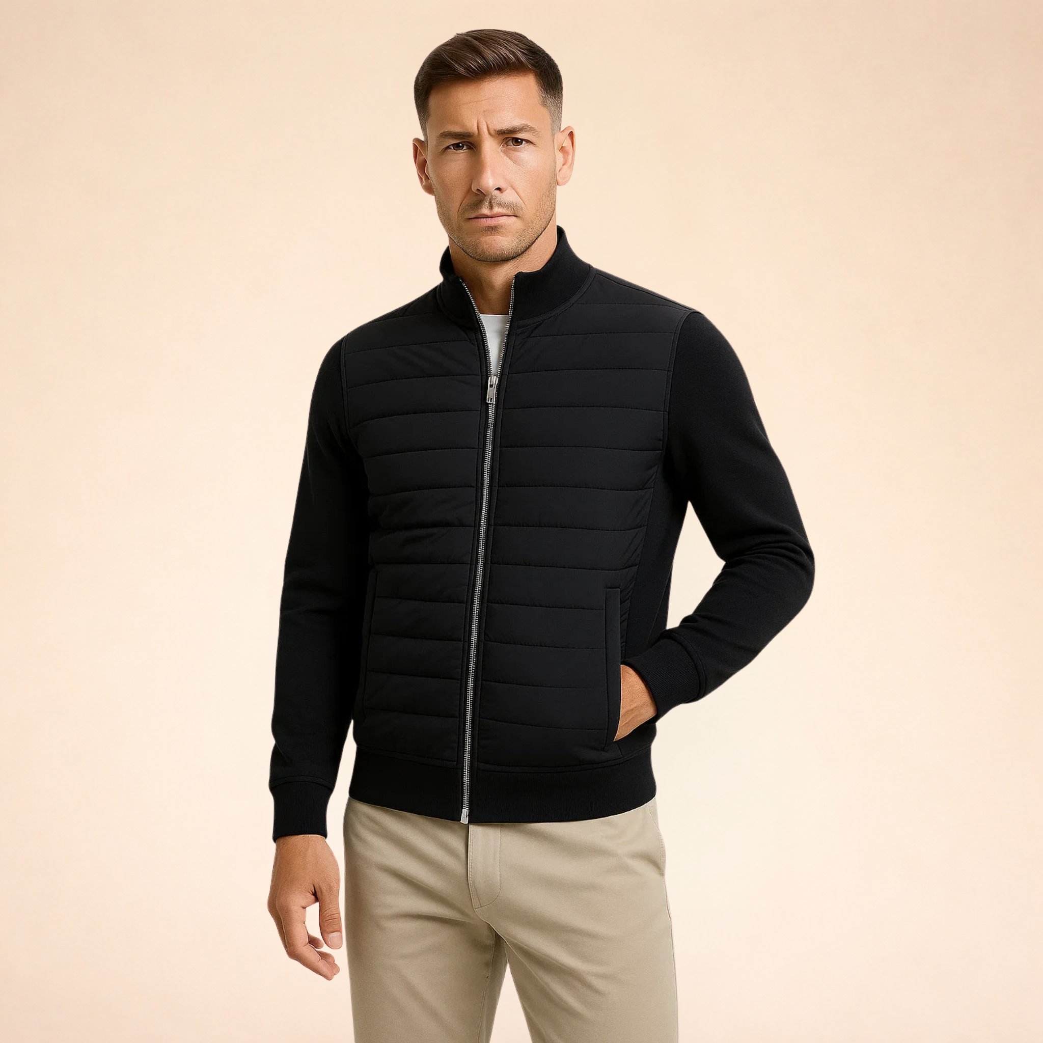 Men's Hybrid Puffer Jacket – Knit Sleeves