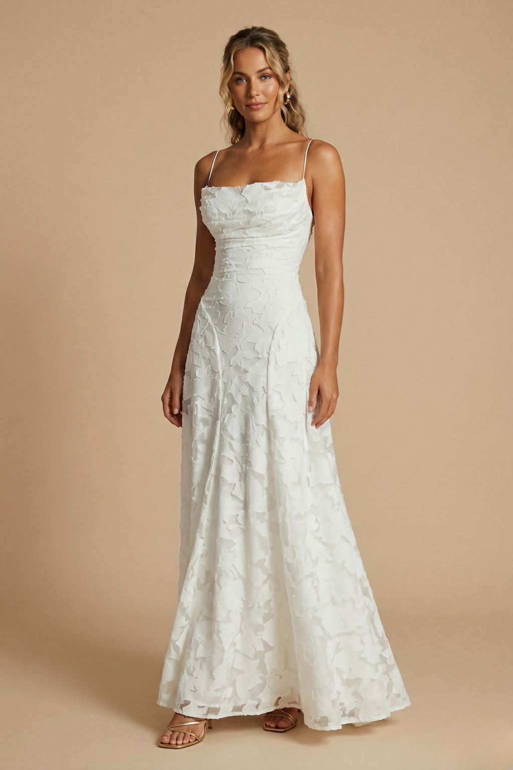 Sleeveless Floral Maxi Dress – Fitted Bodice, Flowing A-Line