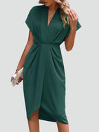 Women's Surplice Wrap Midi Dress