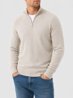 Men's V-Neck Zip Detail Jumper