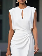 Valentina | Midi dress with side draping for sophisticated charm
