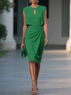 Valentina | Midi dress with side draping for sophisticated charm