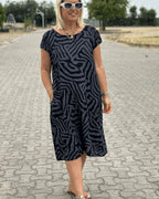 Avanille Round Neck Summer Midi Dress