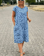 Avanille Round Neck Summer Midi Dress