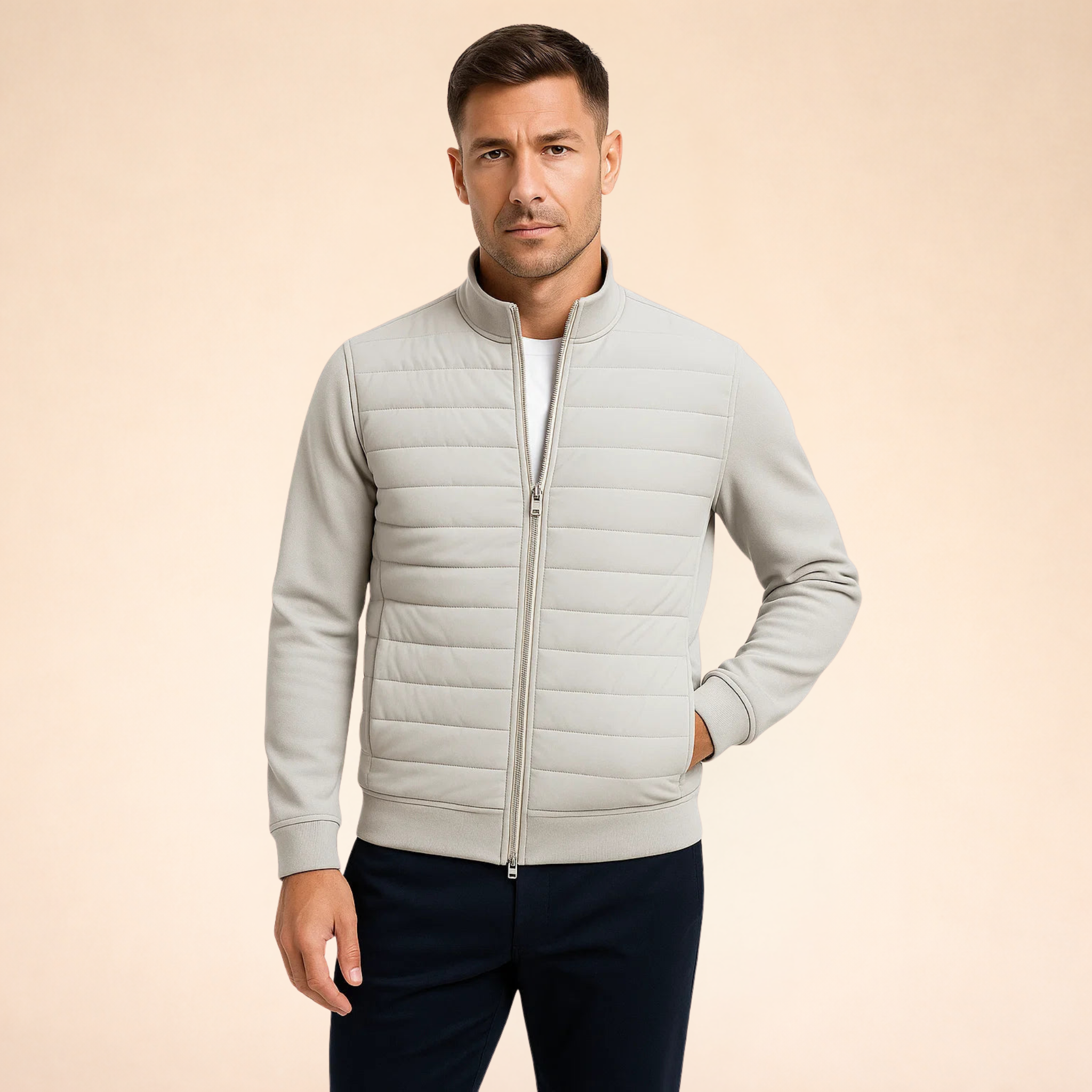Men's Hybrid Puffer Jacket – Knit Sleeves