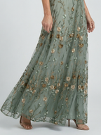 Selora | Elegant Floral Halter Maxi Dress