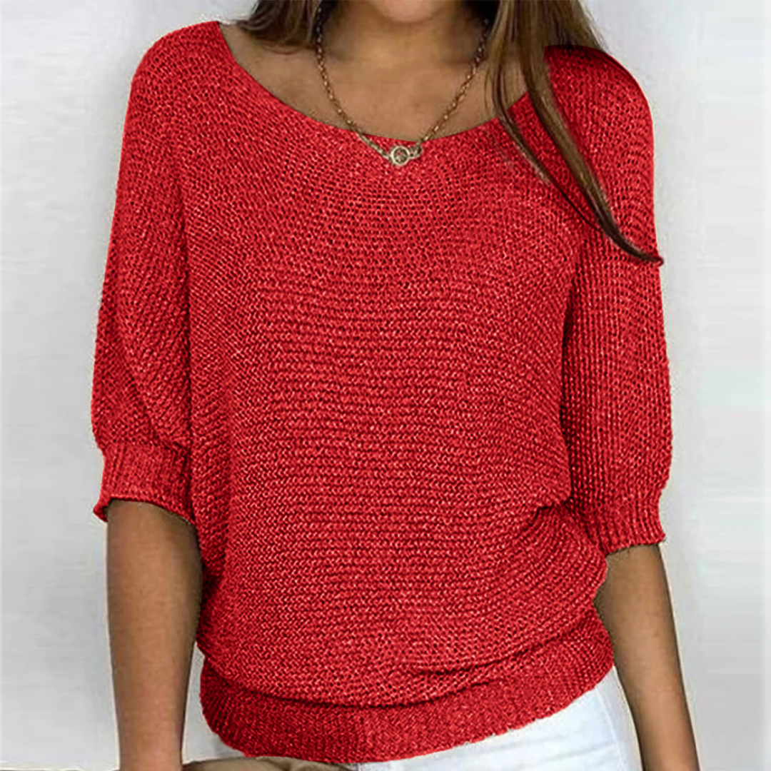 Poppy | Chunky Knit Boat Neck Jumper