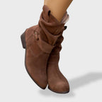 Mia | Round Toe Suede Ankle Boots