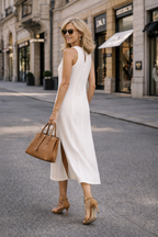 Johanna - Sleeveless Midi Dress Lace Details
