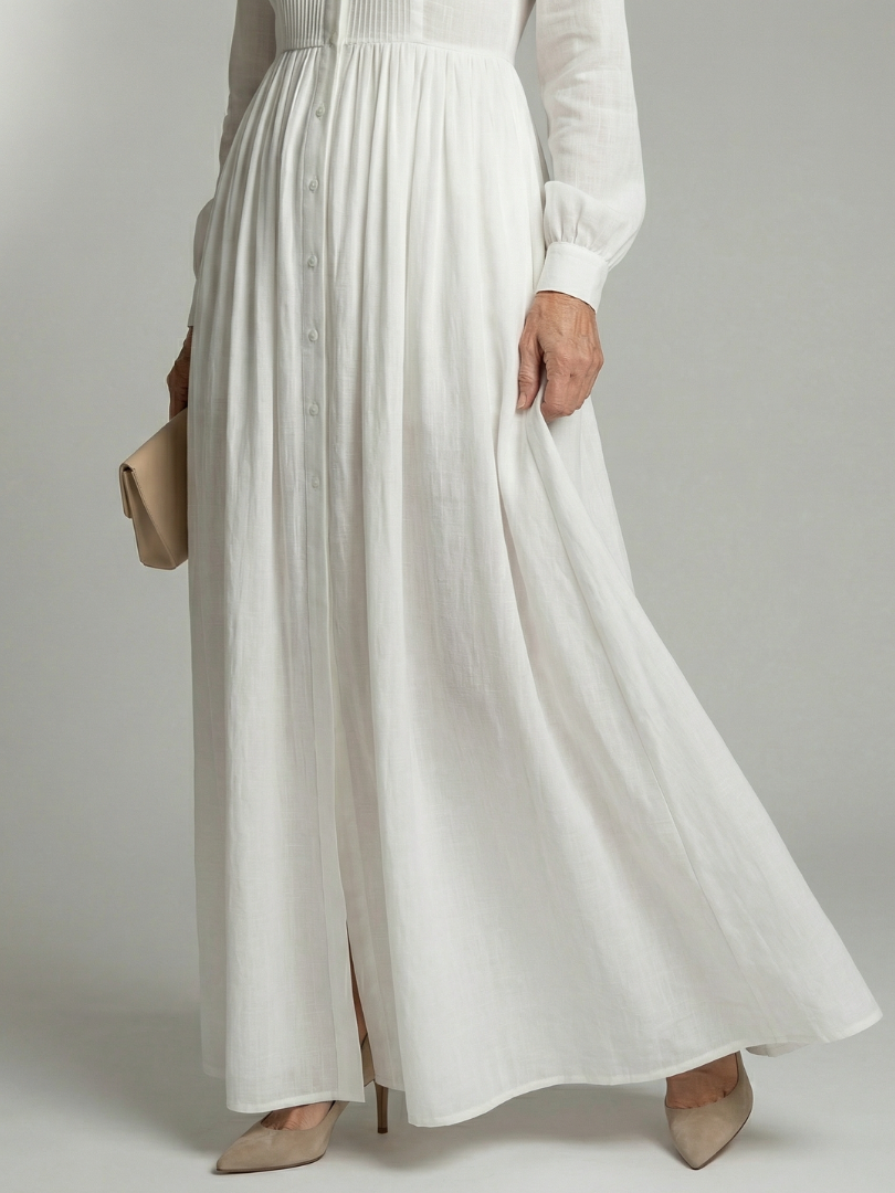 Soft Flow Button-Front Maxi Dress