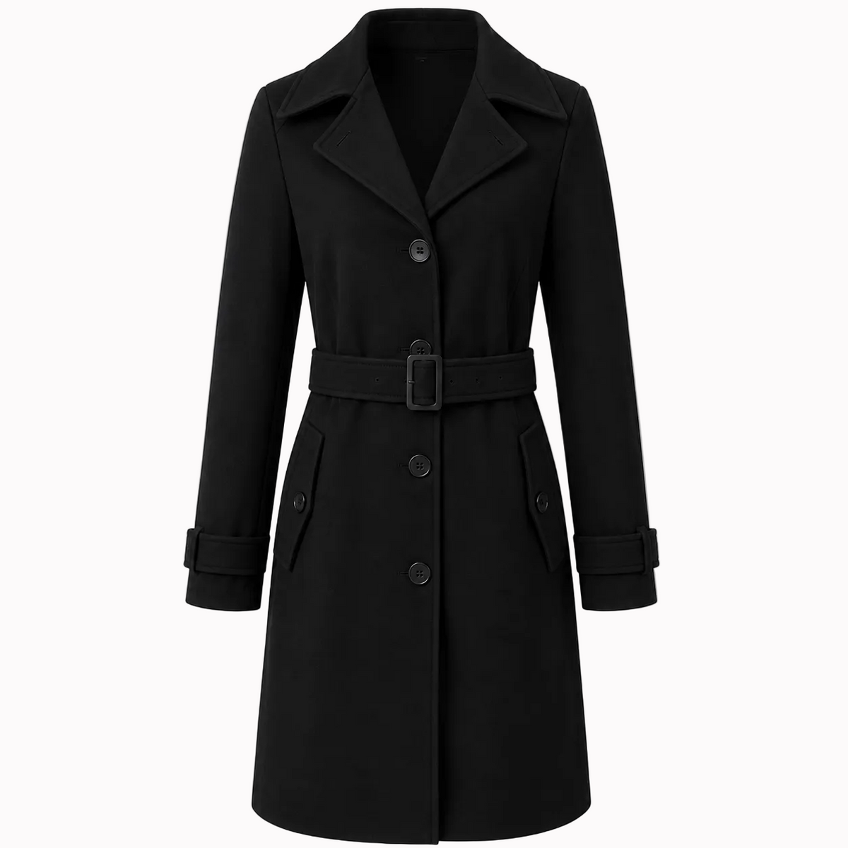 Women's Boiled Wool Button Front Coat