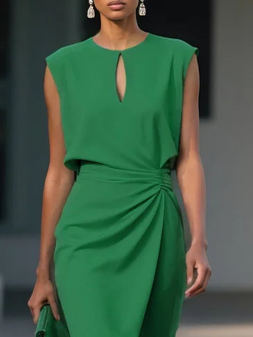 Valentina | Midi dress with side draping for sophisticated charm