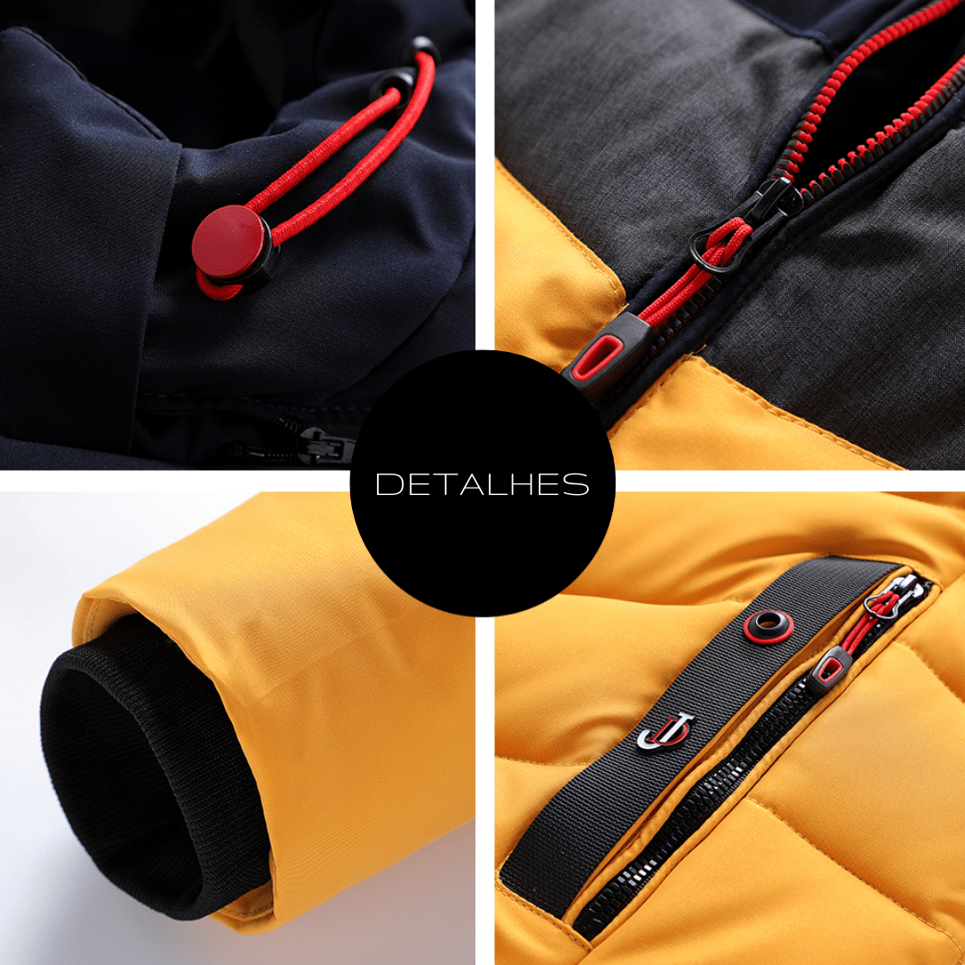 Men's Padded Winter Jacket – Removable Hood