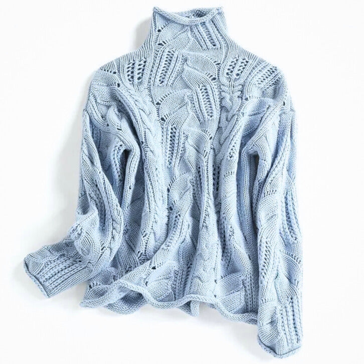 Women's Soft Cable Knit Turtleneck Jumper