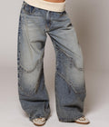 Women's Loose Fit Washed Jeans
