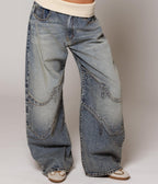 Women's Loose Fit Washed Jeans