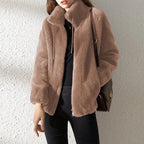 Women's Faux Fur Zip Front Jacket